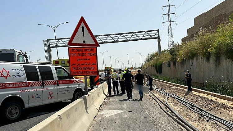 זירת התאונה בכביש 471
