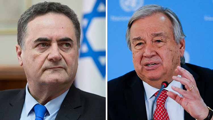 מזכ"ל האום אנטוניו גוטרש, שר החוץ ישראל כ"ץ