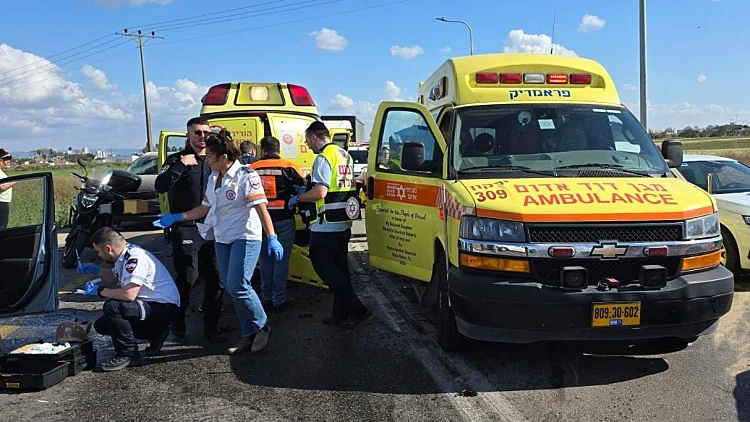 זירת התאונה ליד נתב"ג