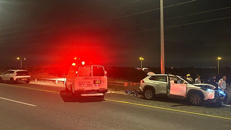 זירת התאונה בצומת אלעד