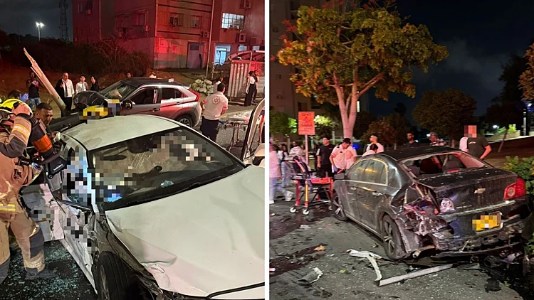 זירת התאונה באשקלון