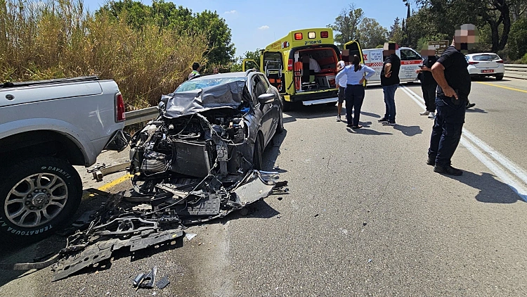 זירת התאונה בכביש 44 סמוך לכפר אוריה