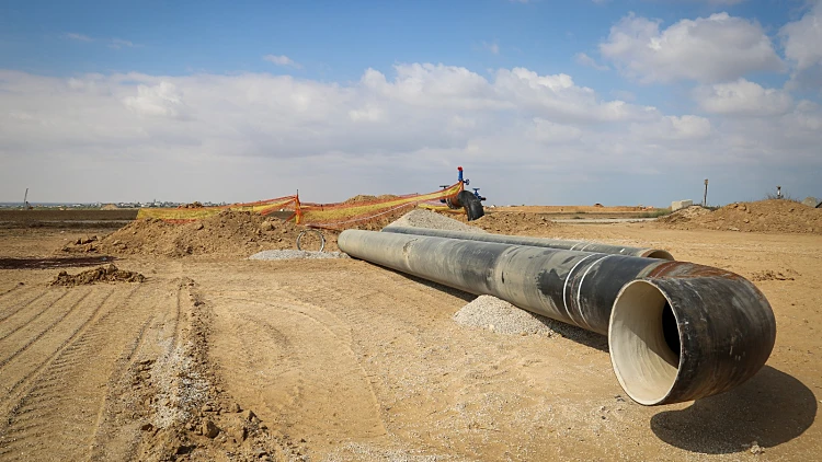 קו מים מישראל לעזה (ארכיון)