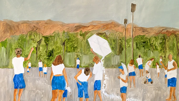 עפיפוניאדה בקיבוץ של טל גולדמן. מתוך תערכות המרחב השלישי בבפנוכו