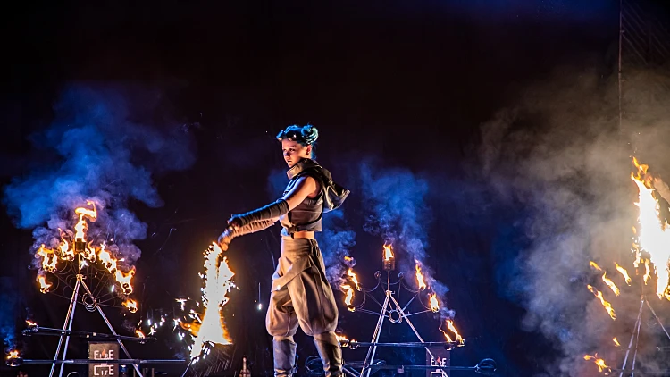 Uzhhorod,,ukraine, ,april,30,,2018:,feast,of,fire.,man