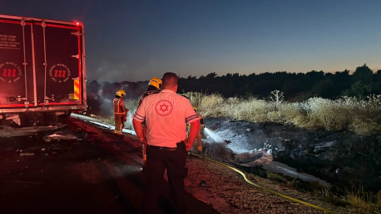 זירת התאונה בכביש החוף