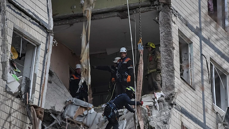 זירת התקיפה הרוסית בדניפרו שבמזרח אוקראינה