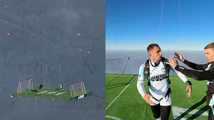 מדהים: שיחקו כדורגל על המגרש הגבוה בעולם