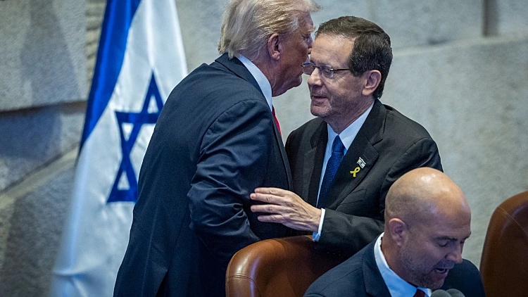 הרצוג וטראמפ בכנסת