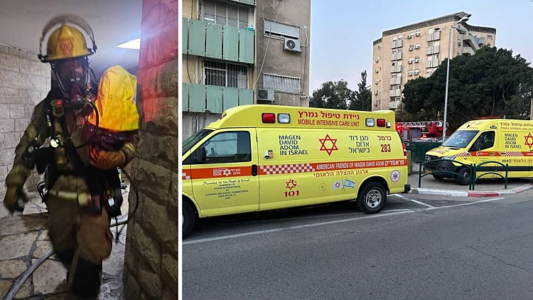 הרוג בשריפה בבית אבות בחיפה, תינוקת חולצה מדירה בוערת בי-ם