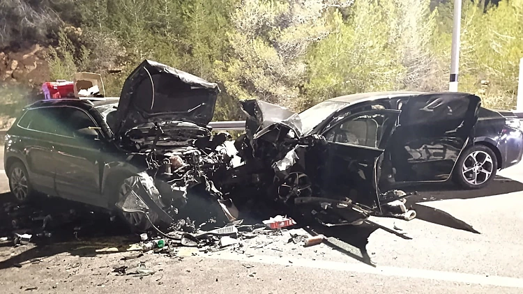 זירת תאונת הדרכים בכביש 60 סמוך לעלי