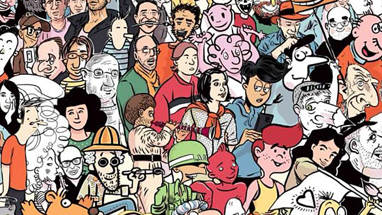 קיר הקומיקסאים הישראלים במוזיאון הישראלי לקריקטורה ולקומיקס