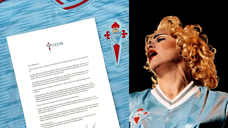 החולצה שמדונה לבשה נעלמה לפני עשרות שנים – ועכשיו מועדון כדורגל מחפש אותה