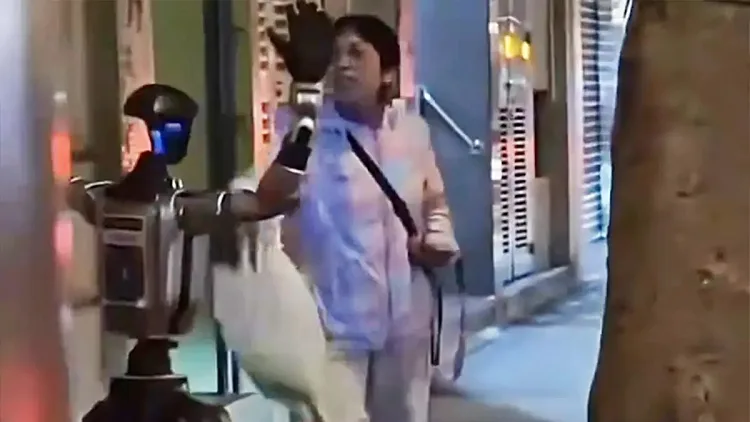 צפו: רובוט נעצר על ידי המשטרה אחרי שהבהיל קשישה ברחוב