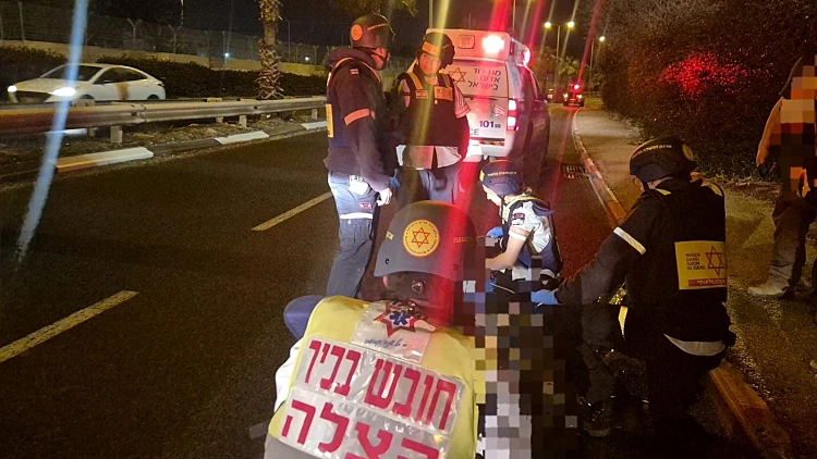 זירת תאונת הפגע וברח בחיפה