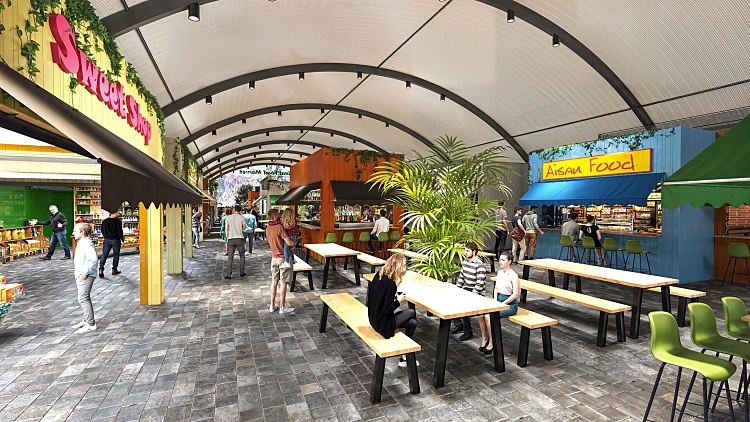 הדמיית שוק האוכל פארק הטרמינל