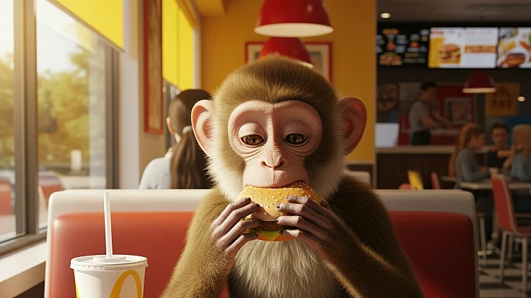 קופים מצאו פיתרון לכאב הבטן שבא אחרי אכילת ג'אנק פוד