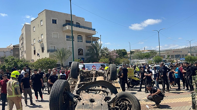 8 הולכי רגל נפצעו מפגיעת רכב בסח'נין, בהם 3 נערים במצב קשה