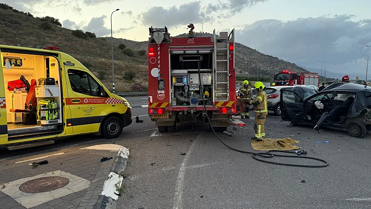 זירת התאונה בכביש 90