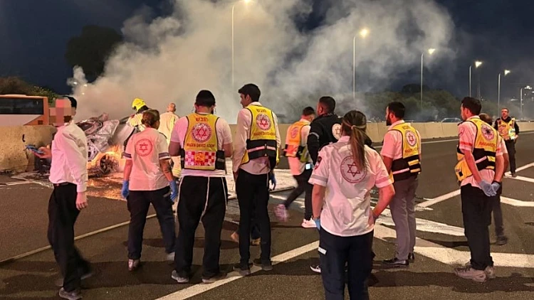 זירת פיצוץ הרכב בכביש החוף