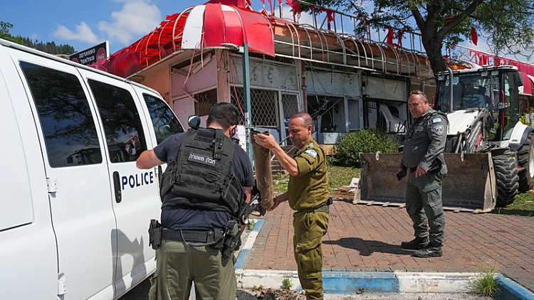 זירת הנפילה במרכז המסחרי בקריית שמונה