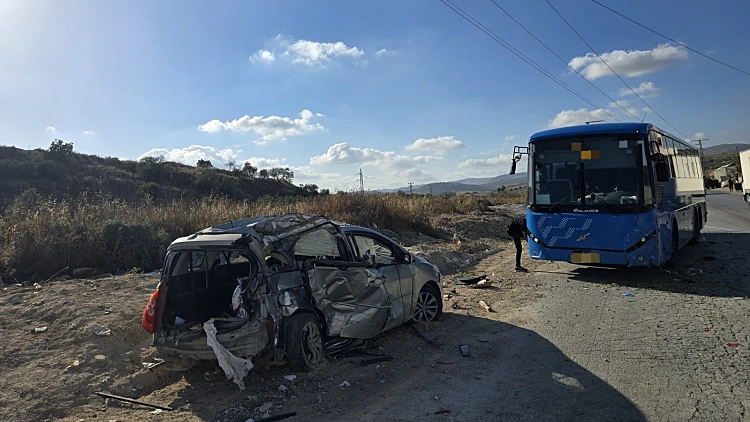 זירת התאונה ליד שבי שומרון