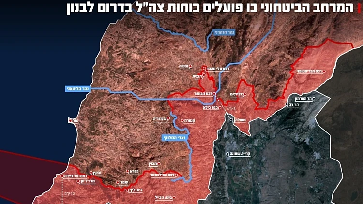 מפת פריסת הכוחות בלבנון