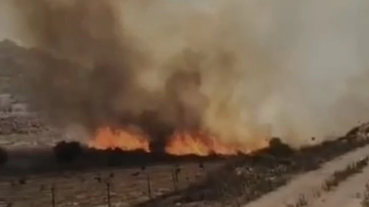שריפה גדולה בשומרון: בתים עלו באש, היישוב חוות גלעד פונה