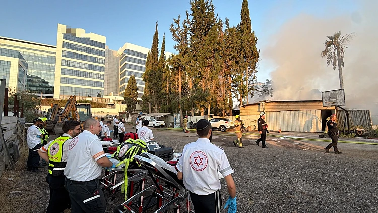 זירת השריפה בחולון
