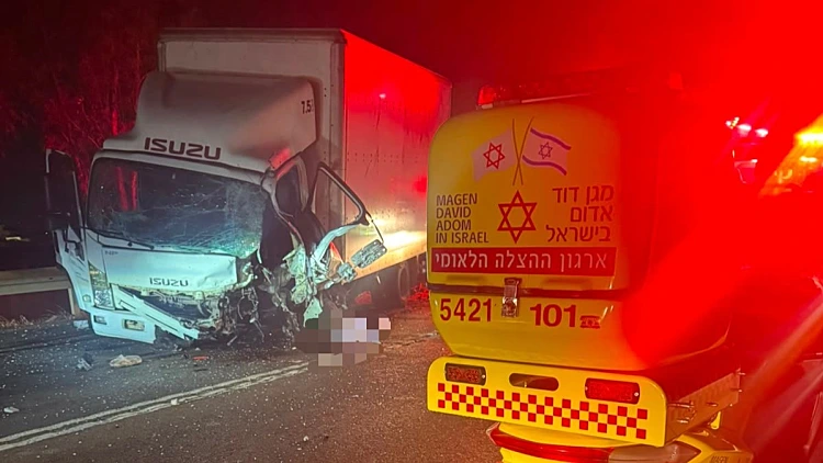 זירת התאונה בכביש 675 באזור עפולה