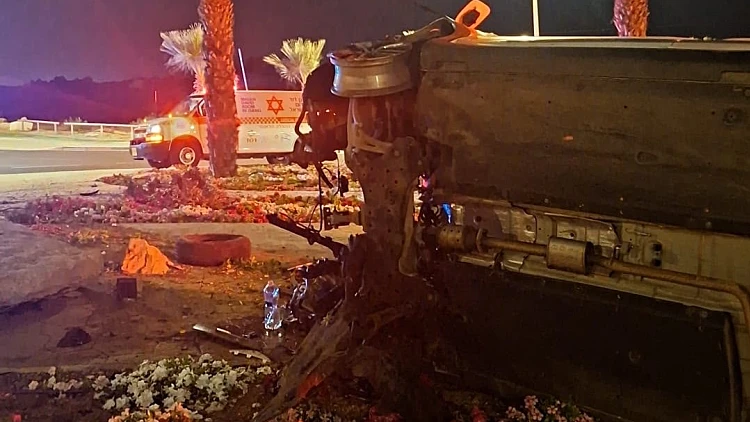 זירת התאונה באשקלון