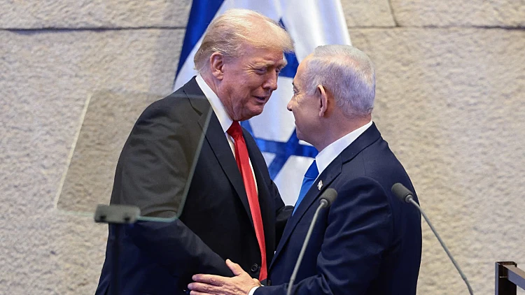 טראמפ ונתניהו בכנסת