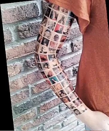 קעקוע של חברי פייסבוק על הזרוע