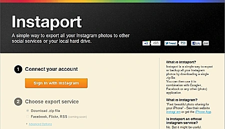 instaport אפליקציה לכיווץ והורדת תמונות מאינסטגרם