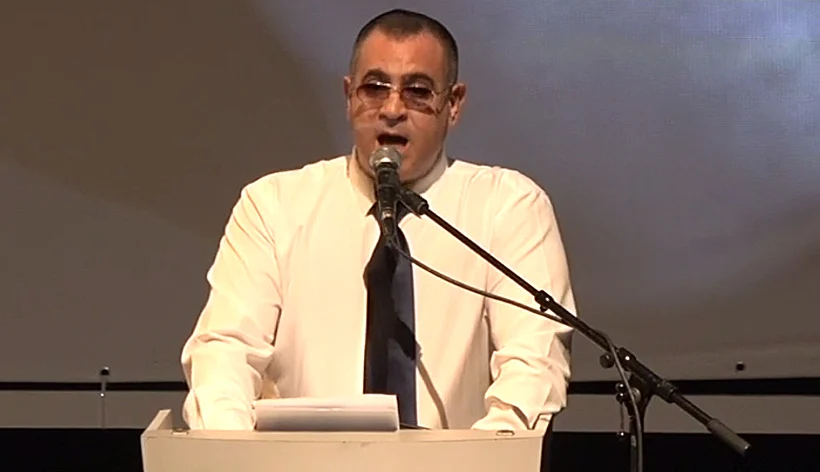 אלי יצפאן בטקס האשכבה בהבימה לאמיר פרישר גוטמן