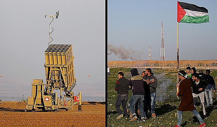 כיפת ברזל והפגנות בעזה