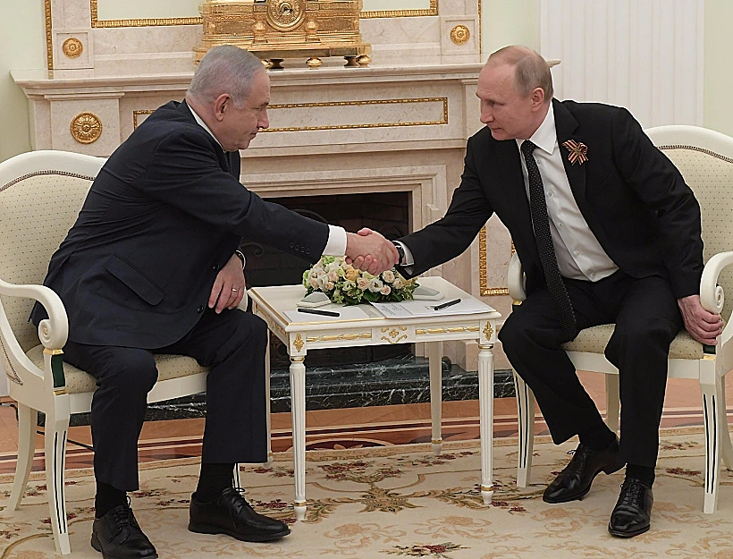 נשיא רוסיה פוטין בפגישה עם ראש הממשלה בנימין נתניהו