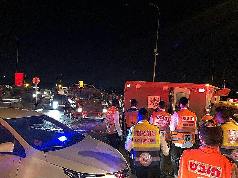 זירת פיגוע הדריסה בבנימין