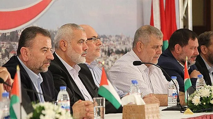 פגישת הנהגת החמאס עם נציגי הפלגים הפלסטינים בעזה