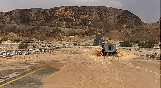 שיטפון בכביש הערבה, אתמול