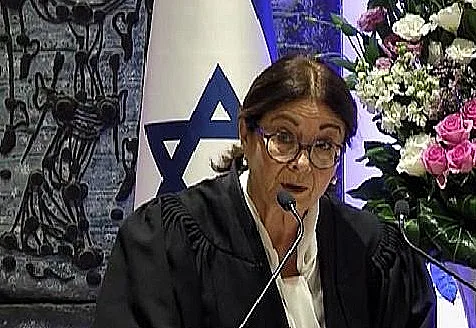 השופטת אסתר חיות בטקס השבעתה לנשיאת בית המשפט העליון