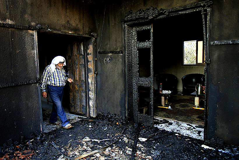 זירת פיגוע ההצתה בכפר דומא בו נהרג תינוק בן כשנה וחצי