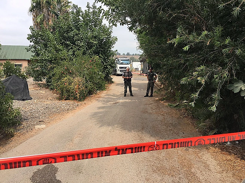 זירת הירי של אדם שניסה לפרוץ למשאית במושב בית אלעזרי