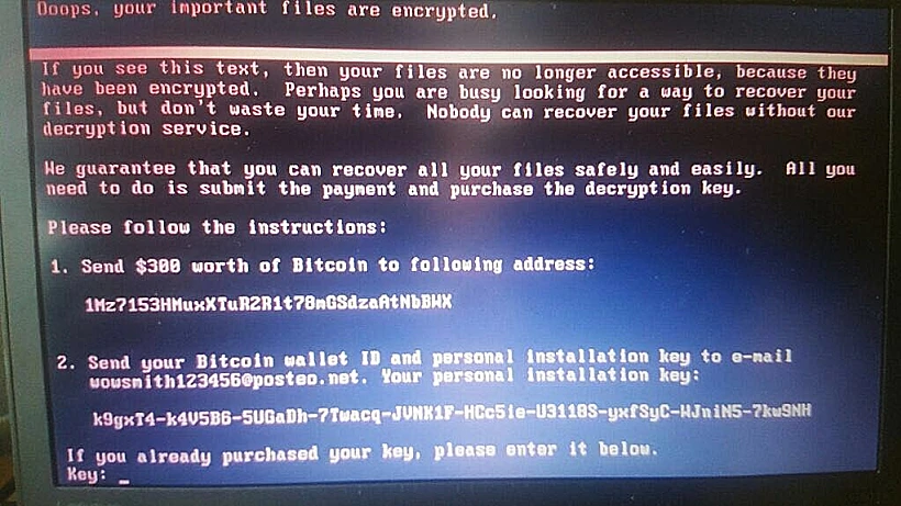 הודעת הכופר במתקפת הסייבר באירופה