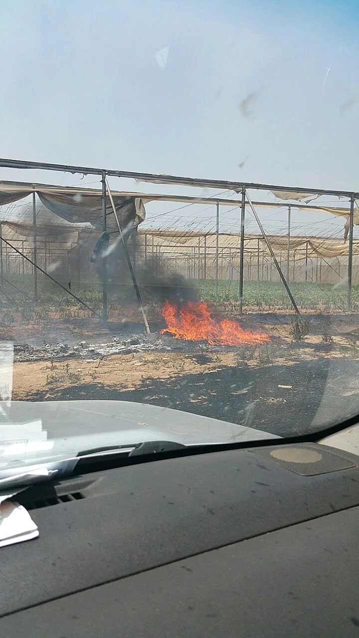 שריפה במושב רונן שבמ.א. אשכול עקב החום