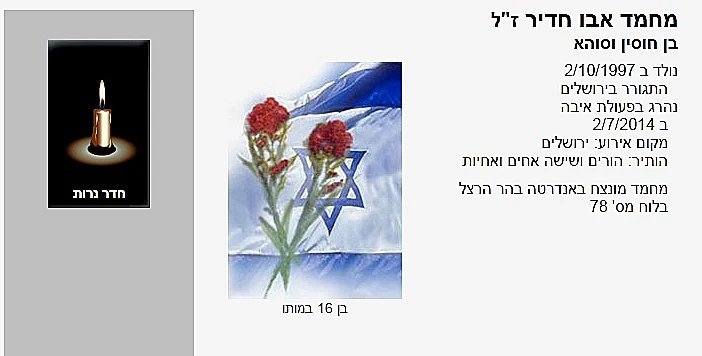 מוחמד אבו-חדיר באתר הנצחת נפגעי טרור
