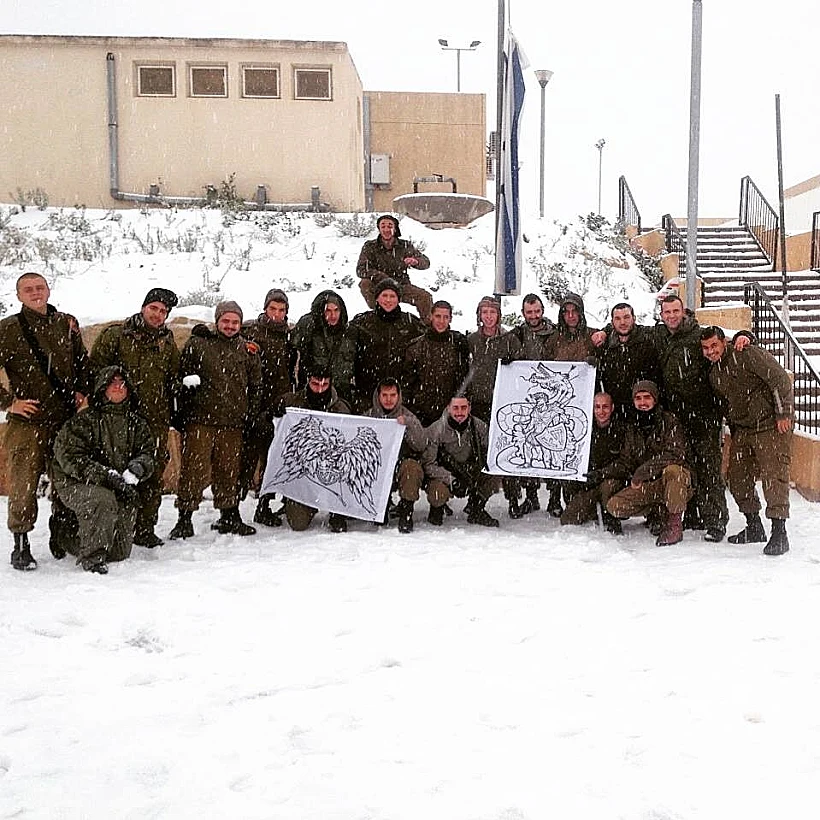 חיילים בשלג במוצב באזור בנימין