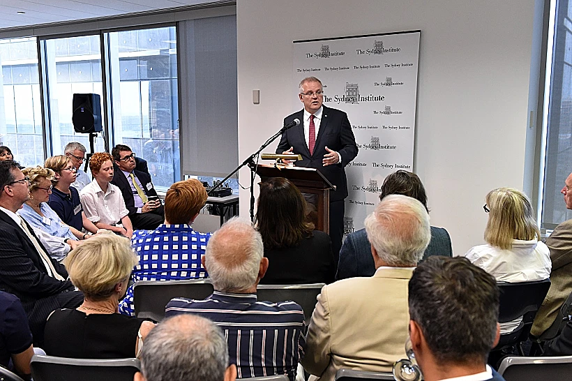 מוריסון מכריז על ירושלים המערבית כבירתה של ישראל במסיבת עיתונאים שכינס בסידני