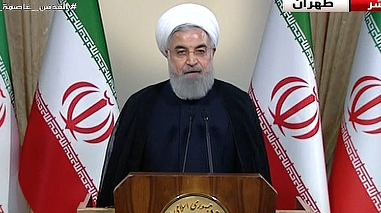 נשיא איראן חסן רוחאני מגיב להחלטת טראמפ
