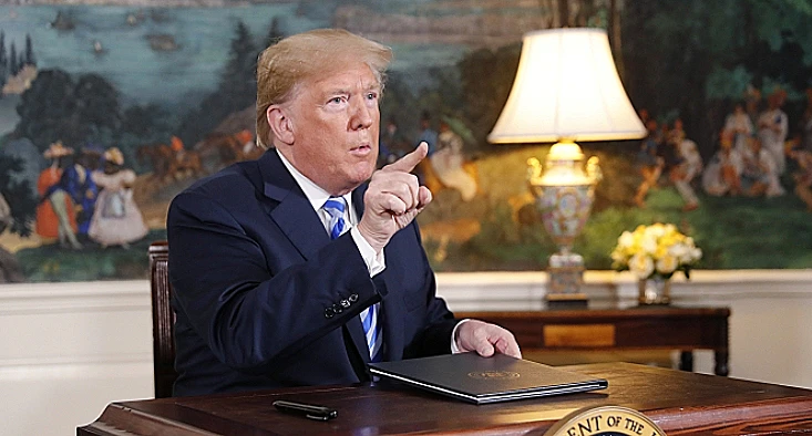 שוחח עם מיי בטלפון. נשיא ארצות הברית, דונלד טראמפ (רויטרס)